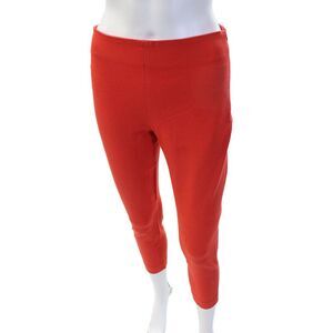Joseph Women Ankle Cropped Pants Red Zip Designer Size 36